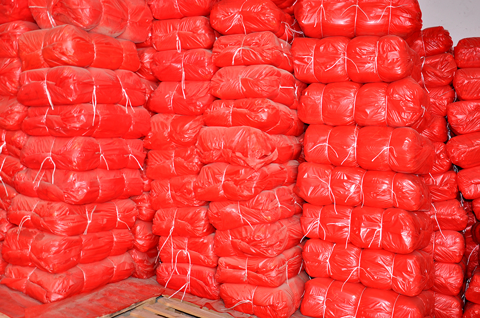 The production of mesh bags for potatoes, onions, peppers.